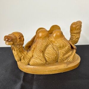 Hand-Carved Wooden Camel Napkin Holder Letter Holder